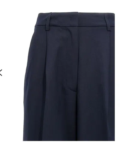The Latest Thelatest Midnight Blue Wool Blend Trousers In Blue