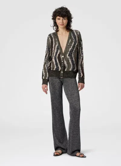 Missoni Wave Pattern Cardigan Sweaters And Cardigans Multicolor In Brown
