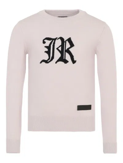 John Richmond Junior Logo-embroidered Crew-neck Sweater In Pink