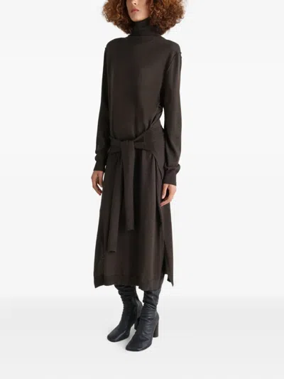 Lemaire Trompe L'oeil Dress In Brown