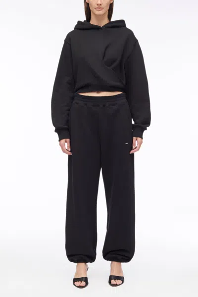 3.1 Phillip Lim Compact French Terry Front Wrap Hoodie In Black