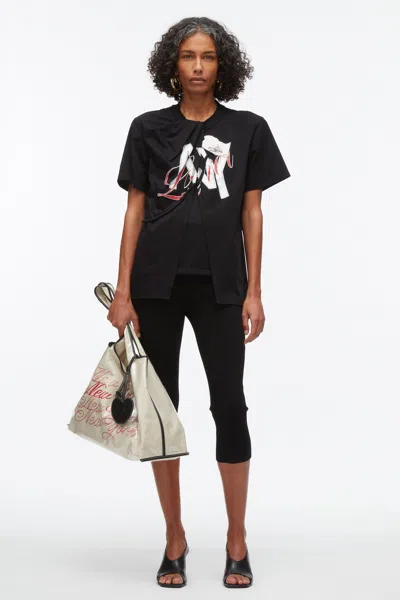 3.1 Phillip Lim Ny Lover Sliced Tee With Poppy Embroidery In Black