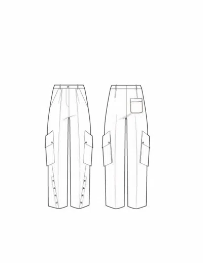 3.1 Phillip Lim Relaxed Tapered Cargo Pant W Snaps In White