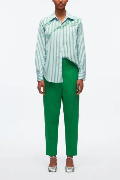 3.1 Phillip Lim Striped Shirt With Abstract Zebra Embroidery In Multi