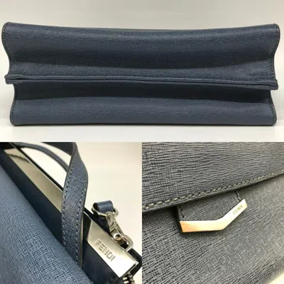 Pre-owned Fendi Navy Leather Handbag Shoulder Bag ()