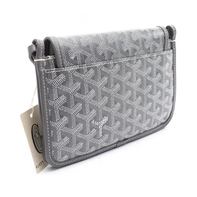 Pre-owned Goyard Gray White Coated Canvas Leather Shoulder Bag ()