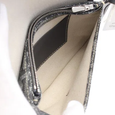 Pre-owned Goyard Gray White Coated Canvas Leather Shoulder Bag ()