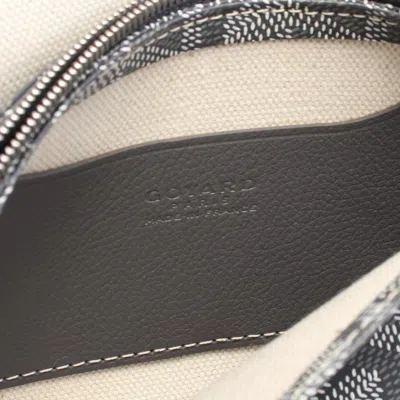 Pre-owned Goyard Gray White Coated Canvas Leather Shoulder Bag ()
