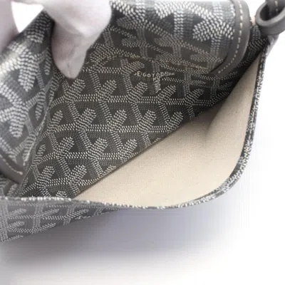 Pre-owned Goyard Gray White Coated Canvas Leather Shoulder Bag ()