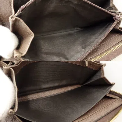 Pre-owned Gucci Beige Gg Supreme Long Wallet (bi-fold) () In Sand