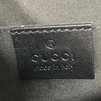Pre-owned Gucci Black Brown Gg Canvas Leather Pochette Shoulder Bag ()