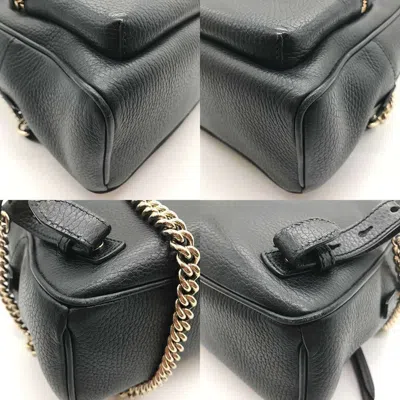 Pre-owned Gucci Black Leather Backpack ()