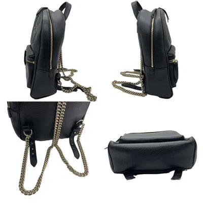 Pre-owned Gucci Black Leather Backpack ()