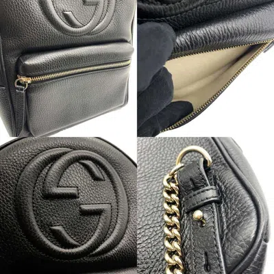 Pre-owned Gucci Black Leather Backpack ()