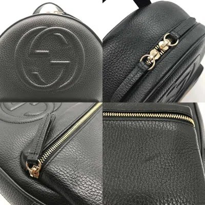 Pre-owned Gucci Black Leather Backpack ()