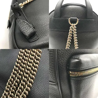 Pre-owned Gucci Black Leather Backpack ()
