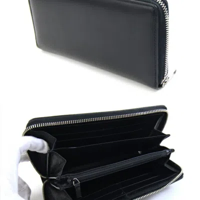 Pre-owned Gucci Black Leather Long Wallet (bi-fold) ()
