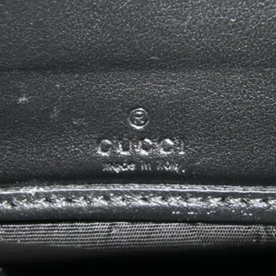 Pre-owned Gucci Black Leather Long Wallet (bi-fold) ()