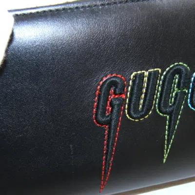 Pre-owned Gucci Black Leather Long Wallet (bi-fold) ()