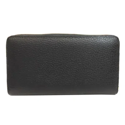 Pre-owned Gucci Black Leather Long Wallet (bi-fold) ()