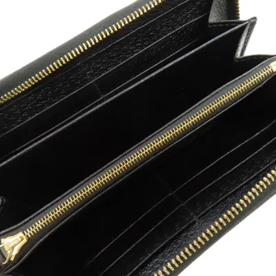 Pre-owned Gucci Black Leather Long Wallet (bi-fold) ()