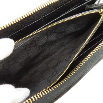 Pre-owned Gucci Black Leather Long Wallet (bi-fold) ()