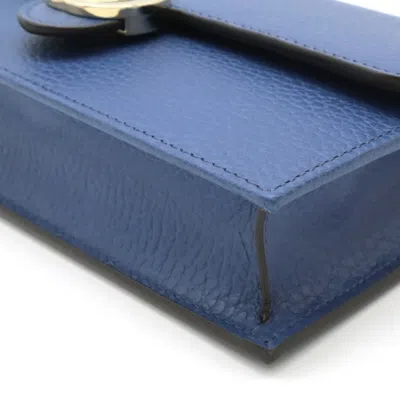 Pre-owned Gucci Blue Leather Chain/shoulder Wallet ()