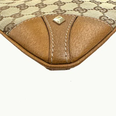Pre-owned Gucci Brown Canvas Leather Shoulder Bag ()