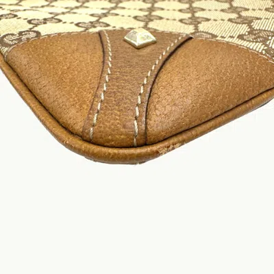 Pre-owned Gucci Brown Canvas Leather Shoulder Bag ()