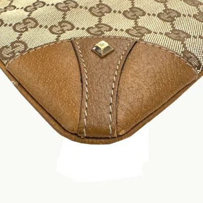 Pre-owned Gucci Brown Canvas Leather Shoulder Bag ()
