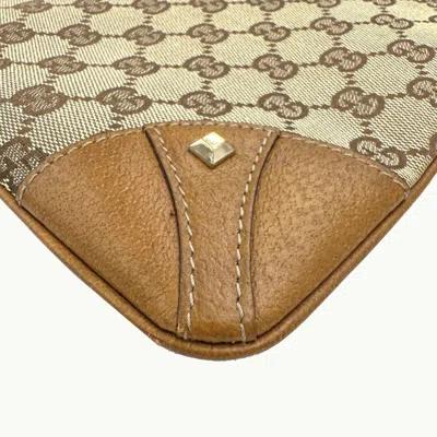 Pre-owned Gucci Brown Canvas Leather Shoulder Bag ()