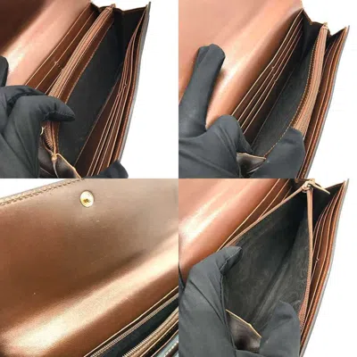 Pre-owned Gucci Brown Gg Supreme Leather Long Wallet (bi-fold) ()