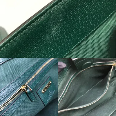 Pre-owned Gucci Gg Canvas Green Gg Canvas Tote Bag ()
