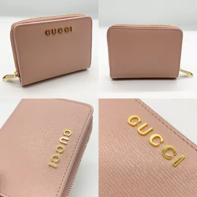 Pre-owned Gucci Light Pink Leather Coin Purse/coin Case ()