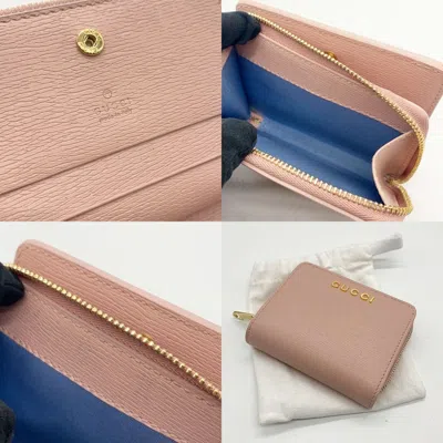 Pre-owned Gucci Light Pink Leather Coin Purse/coin Case ()