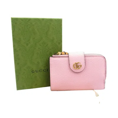 Pre-owned Gucci Pink Leather Wallet (bi-fold) ()