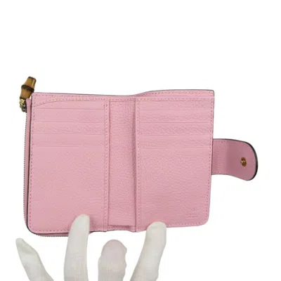 Pre-owned Gucci Pink Leather Wallet (bi-fold) ()