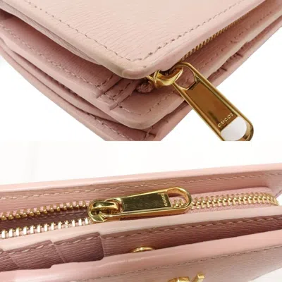 Pre-owned Gucci Pink Leather Wallet (bi-fold) ()