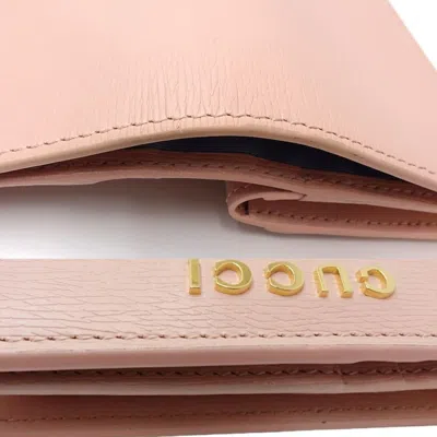 Pre-owned Gucci Pink Leather Wallet (bi-fold) ()