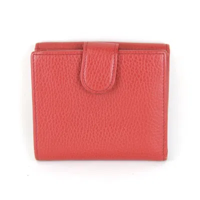 Pre-owned Gucci Red Color Leather Wallet (bi-fold) ()