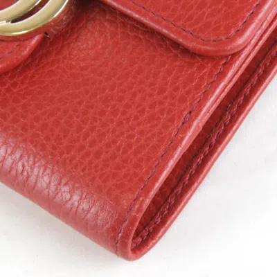Pre-owned Gucci Red Color Leather Wallet (bi-fold) ()