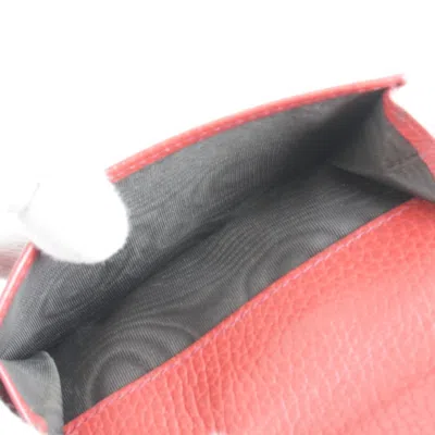Pre-owned Gucci Red Color Leather Wallet (bi-fold) ()