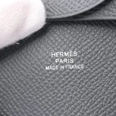 Pre-owned Hermes Ardoise Gray Epsom Leather Coin Purse/coin Case ()