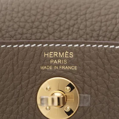 Pre-owned Hermes Beige Etoupe Gray Taurillon Clemence Leather Shoulder Bag ()
