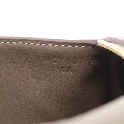 Pre-owned Hermes Beige Etoupe Gray Taurillon Clemence Leather Shoulder Bag ()