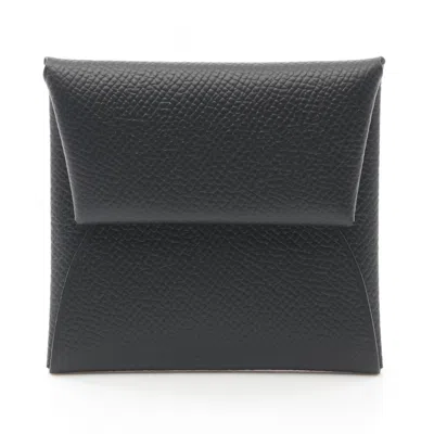 Pre-owned Hermes Black Epsom Leather Coin Purse/coin Case ()