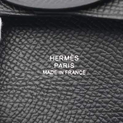 Pre-owned Hermes Black Epsom Leather Coin Purse/coin Case ()