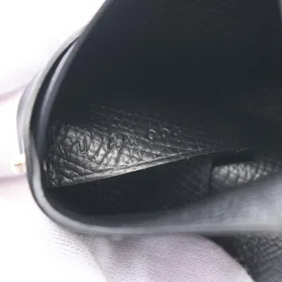 Pre-owned Hermes Black Epsom Leather Coin Purse/coin Case ()