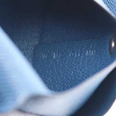 Pre-owned Hermes Blue Chevre Leather Coin Purse/coin Case ()