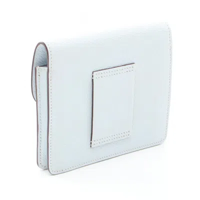Pre-owned Hermes Blue Chevre Leather Wallet (bi-fold) ()